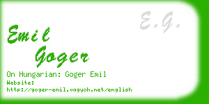 emil goger business card